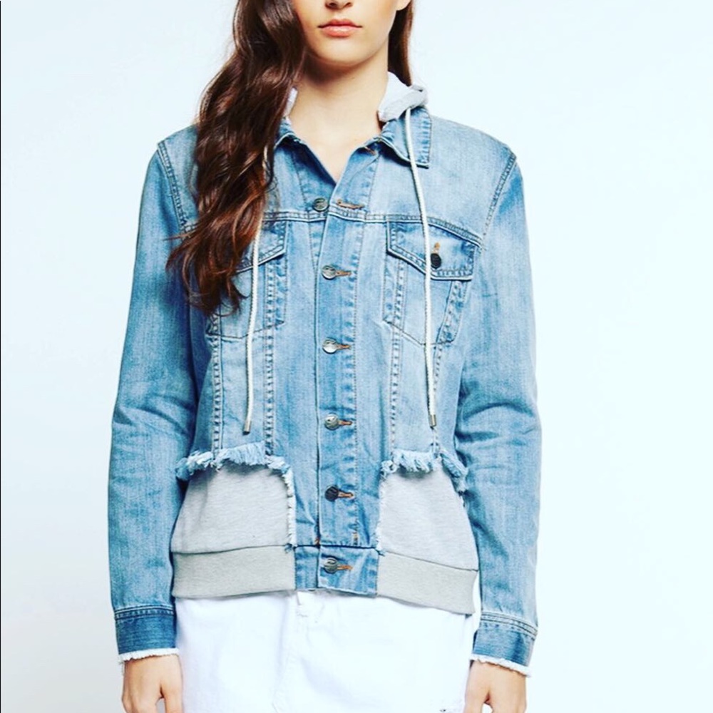 Denim Jacket with French Terry Hood